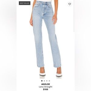 Agolde Jeans Lana Straight Leg Denim Riptide Revolve 25 Blue